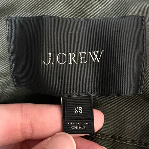 JCrew Downtown Field Waxed Utility Boyfriend Mossy Brown Green Jacket XS Obama - Picture 10 of 16